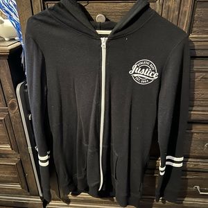 Black zip-up sweater